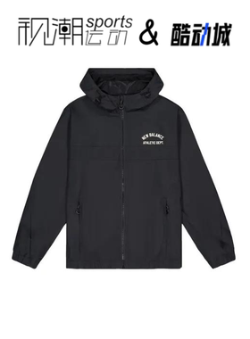 New Balance NB 黑色男舒适休闲连帽梭织长袖夹克外套AMJ41303-BK