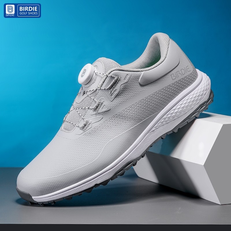 Birdie高尔夫球鞋男士透气防臭防滑运动休闲男鞋纽扣鞋带2024新款
