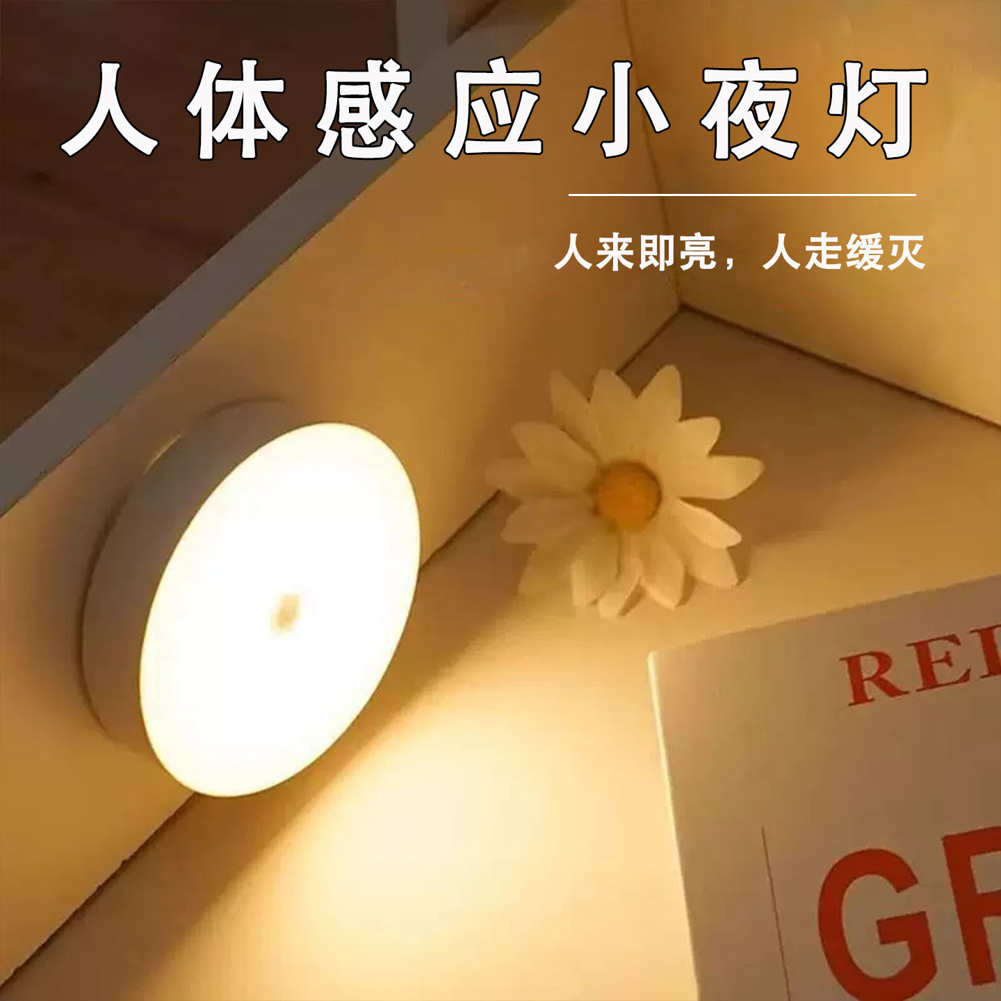 人体感应小夜灯充电式楼道走廊过小夜灯