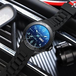 静音手表男防水防摔初中高中小学生儿童男孩青少年潮流橡胶石英表