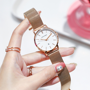 简约女学生中学女孩高中生初中女生 韩版 女士手表防水时尚 2018新款
