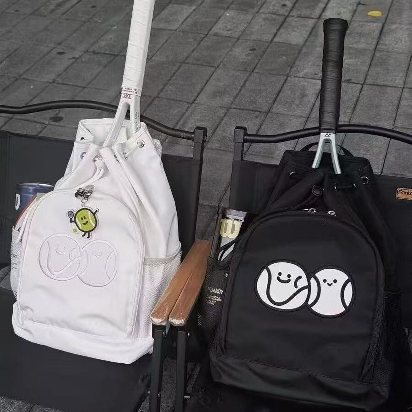 网球拍抽绳双肩背包轻便多功能