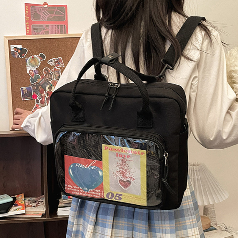 原宿软妹街拍双肩背包女小食量谷子痛包多功能手提斜挎包学生书包