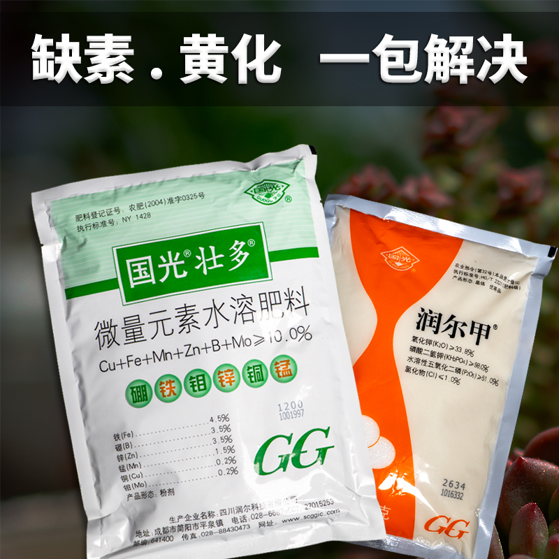国光壮多微量元素水溶肥磷酸二氢钾促花肥月季花卉促花通用冲施肥