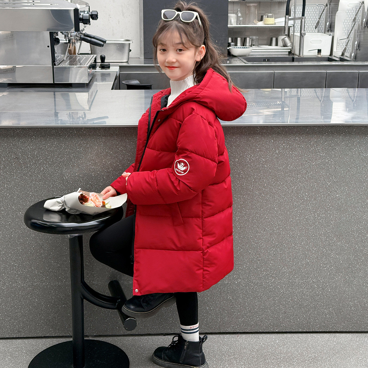 女童羽绒棉服2025新款洋气儿童加厚棉衣外套女孩中长款连帽棉袄潮,童装/婴儿装/亲子装,棉袄/棉服,淘宝优惠券,粉丝福利购,淘宝优惠卷