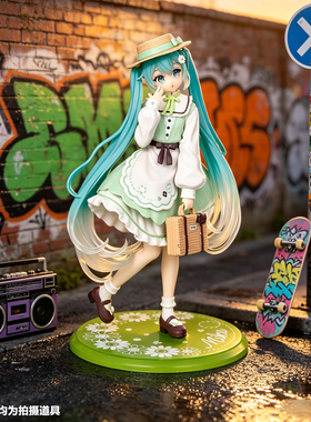 初音未来田园音手风初办景品手办动漫二次元美少女摆件模型礼物