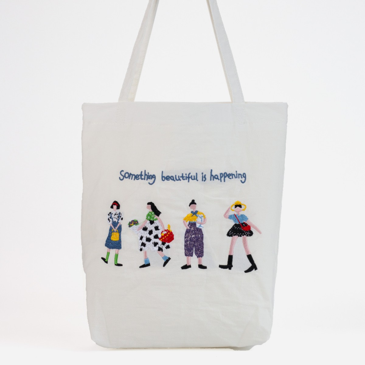 2025新款ins韩风小众设计帆布包女日系大容量刺绣文艺学生单肩包