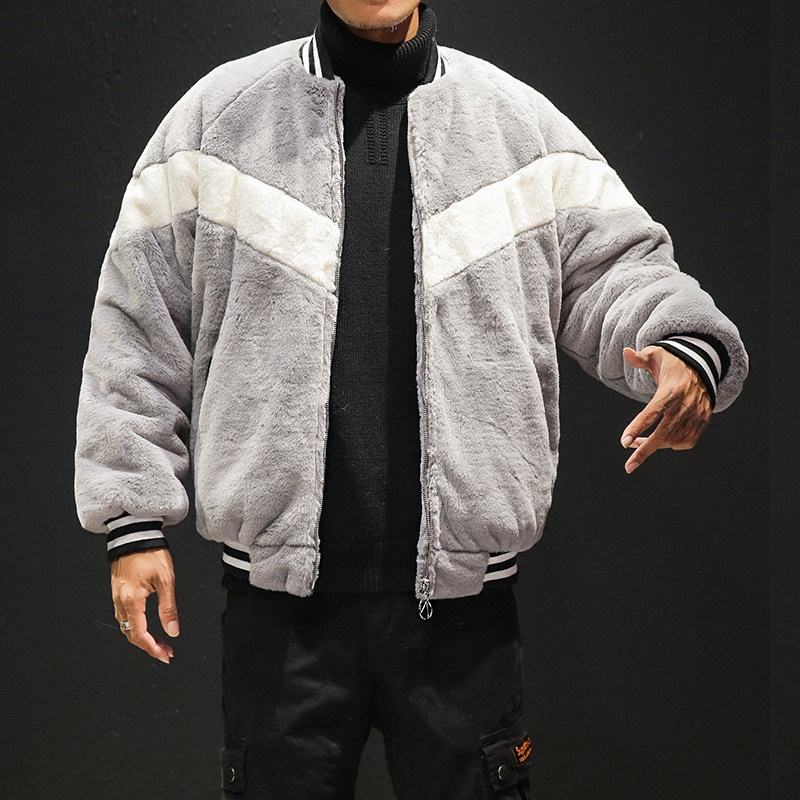 秋冬日系棒球服大码潮兔毛加厚棉衣男QT4029-MY01,男装棉衣,电商A021