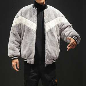 秋冬日系棒球服大码潮兔毛加厚棉衣男QT4029-MY01图片