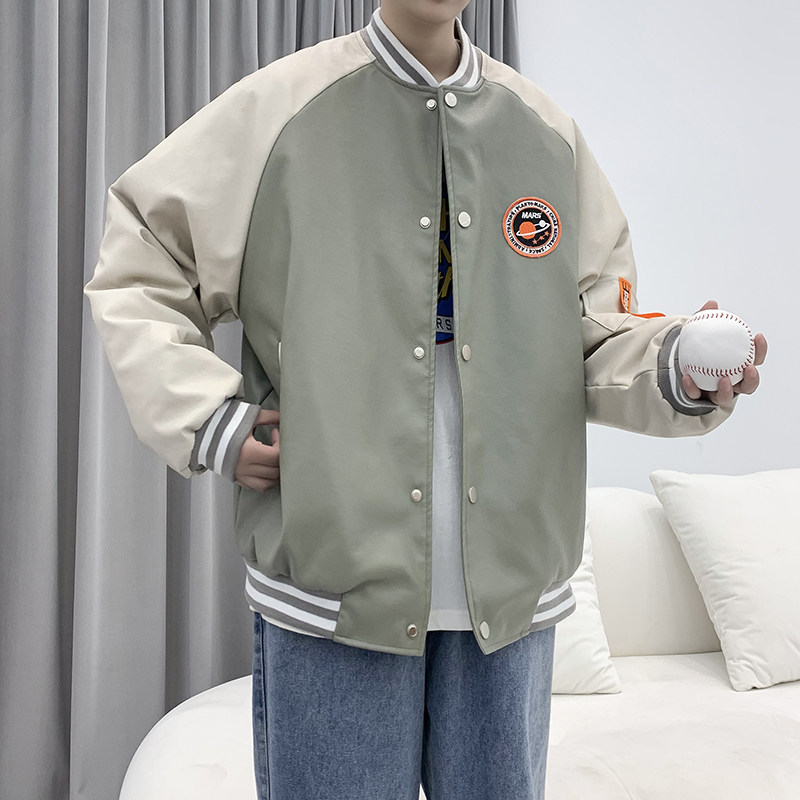 2021秋冬新款港风PU皮夹克外套情侣大码棒球服-M05,男装夹克,电商A021