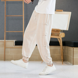 2024夏季风新款复古盘扣休闲束脚大码男装A021-K22070-P65，男装休闲裤，电商A021