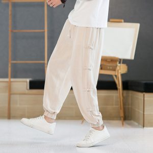 2024夏季风新款复古盘扣休闲束脚大码男装A021-K22070-P65图片