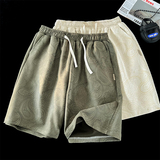 2023复古高街麂皮绒刺绣港风短裤五分裤抽绳大码DK9928-P48-控78，男装牛仔裤，电商A021