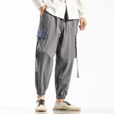 现货21春夏休闲男士棉麻哈伦束脚绣花织带工装裤QT4029，男装休闲裤，电商A021