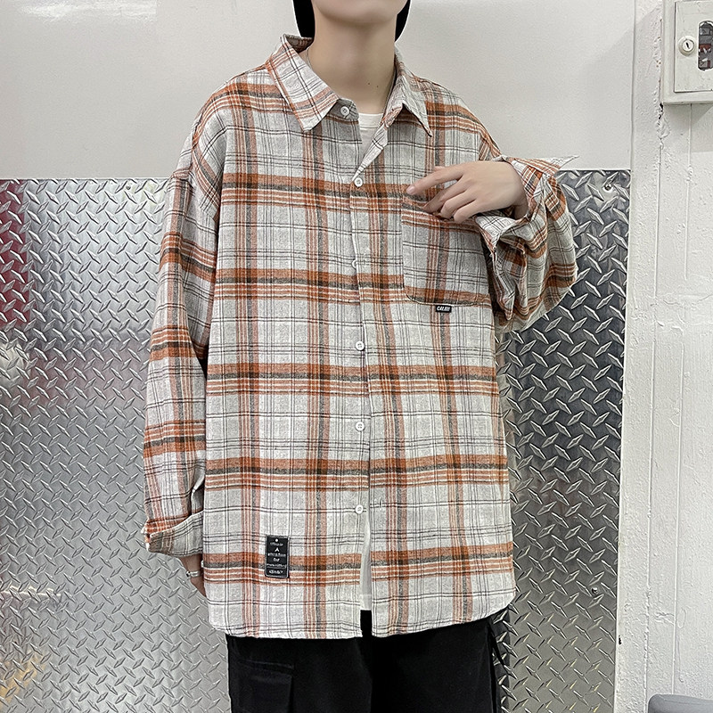港风2021男士衬衫港风条纹格子开衫QT4029-CS01,男装衬衫,电商A021