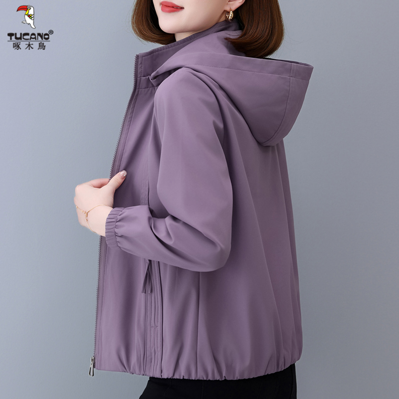 啄木鸟春季时尚休闲可拆卸帽外套