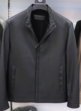 2025冬季新款Classickinf男装休闲男士立领PU皮夹克加绒外套95071