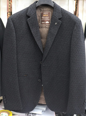 2025冬季新款杰克雄狮男装休闲男士简约百搭西装领针织羽绒服8502