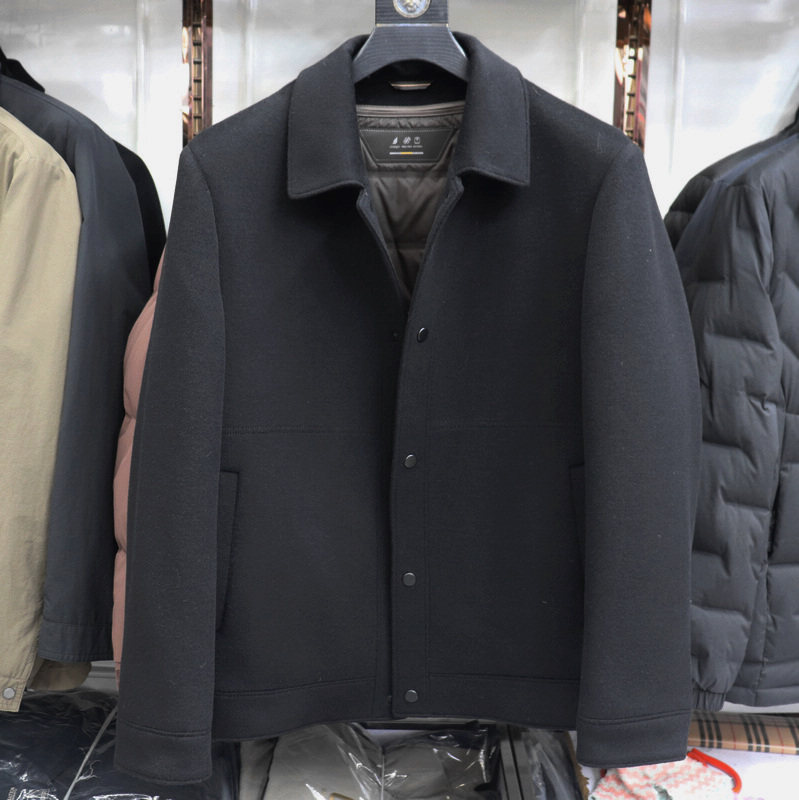 2025冬季新款杰克雄狮男装休闲男士翻领羊毛夹克活套鹅绒胆5668