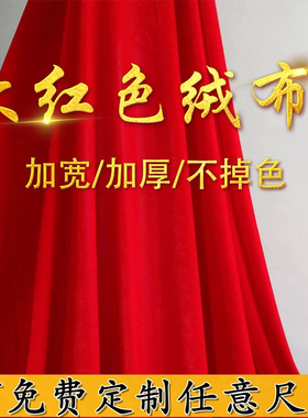 加厚红色绒布婚庆背景布砸金蛋桌布会议幕布红色背景布红布料佛布