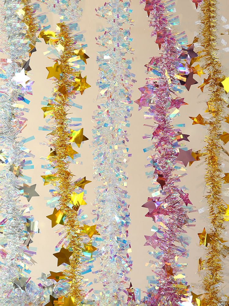 幼儿园开学毕业布置用品彩条圣诞节毛条拉花生日装饰节日派对彩带