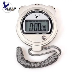 掌柜推荐天福TF807金属秒表单排两道记忆外壳电子表温度显示包邮