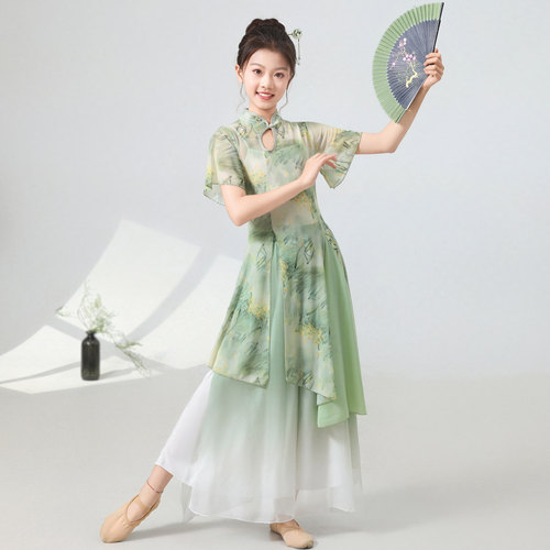 儿童古典舞服装旗袍身韵女童纱衣