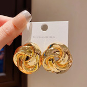 风吹半夏赵丽颖同款 潮 耳环轻奢高级感金色夸张耳钉女2025年新款