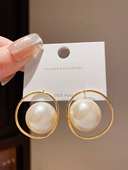 复古夸张气质18K金色珍珠耳环女高级感轻奢小众独特设计耳钉耳饰