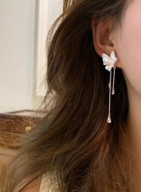 春款新款蝴蝶耳钉女2026新款高级感气质耳环耳饰超仙女耳饰925