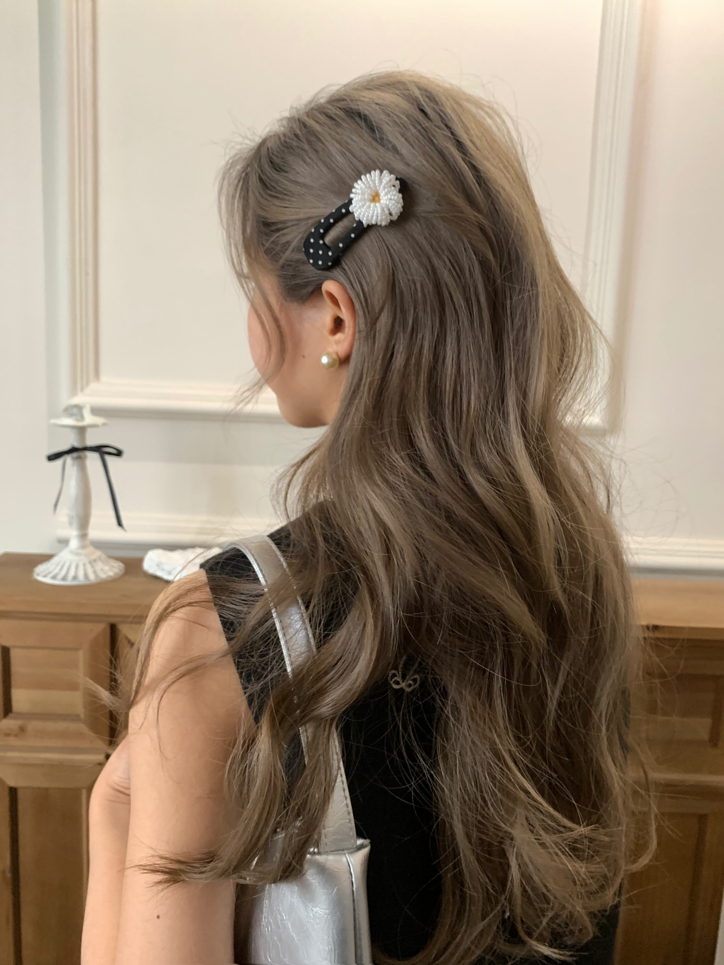 韩国新款发饰女波点小雏菊手工侧边夹Bb夹夏季刘海碎发夹女头饰