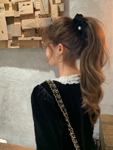 韩国钢印双面植绒原版 2025高级感蝴蝶结珍高马尾少女香蕉夹发夹