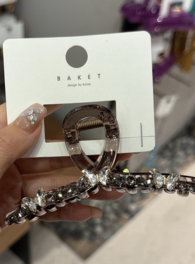 韩国baket 上新高级K9水晶抓夹发饰后脑勺盘发抓夹发卡发量多可夹