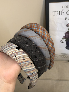 韩国金标2025秋冬新款格纹波点发箍气质法式发饰头饰女发卡发饰