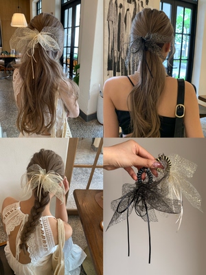 韩国新款发饰女高级感发圈头饰发卡发香蕉夹大号显脸瘦电话线发圈