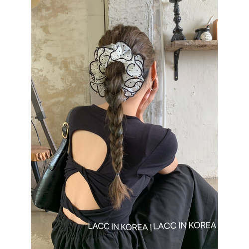 小L同学高级感网纱波点大肠发圈