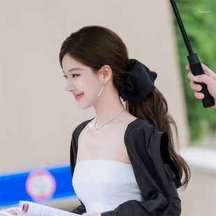 韩国超大高级感绸缎发圈2025新款法式扎马尾后脑勺丸子头发饰女