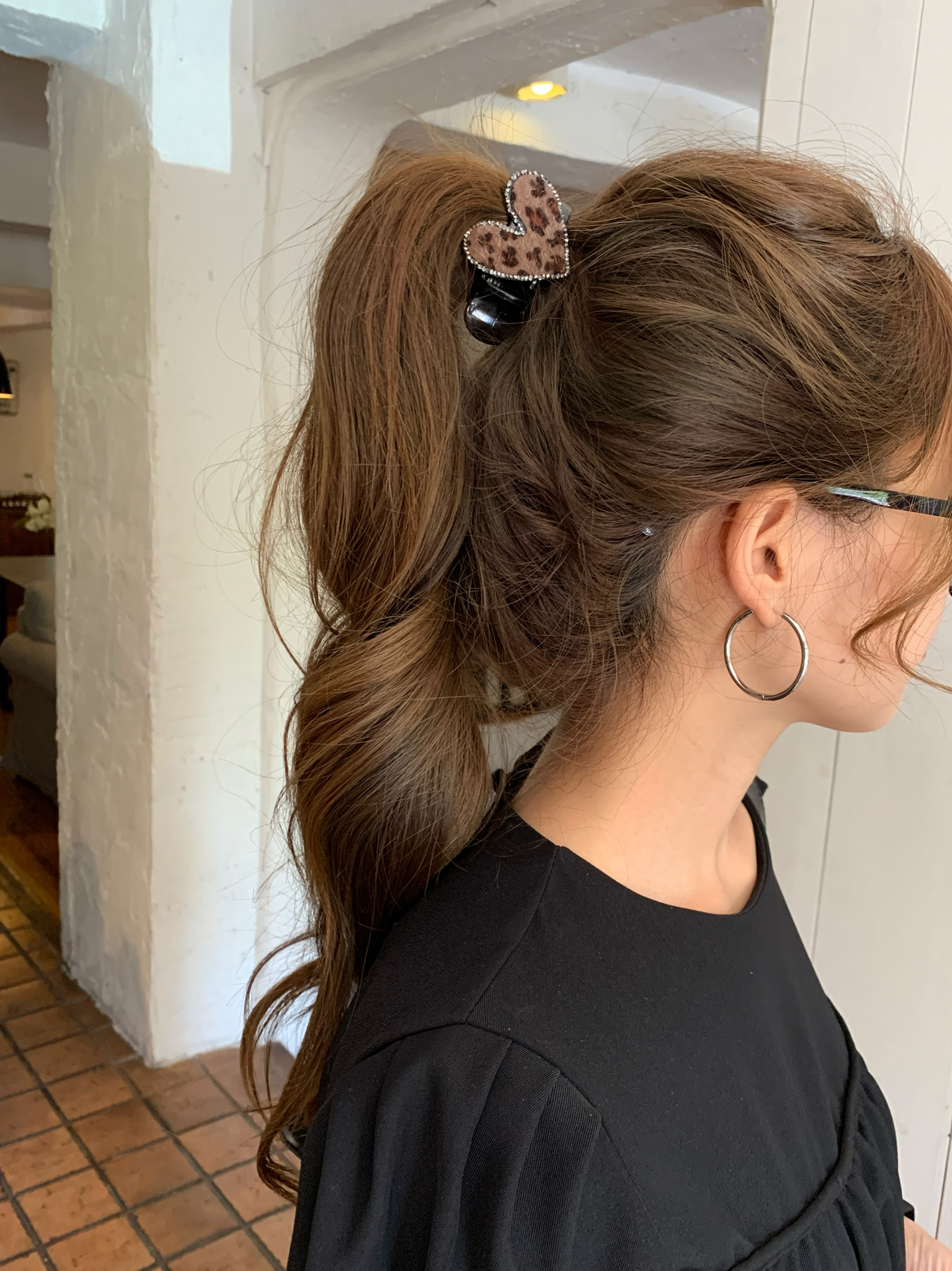 韩国高级感金属爱心豹纹小号抓夹2025新款高马尾神器发夹发卡女