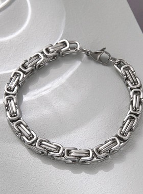 诗予饰拜占庭帝王男士不锈钢手链