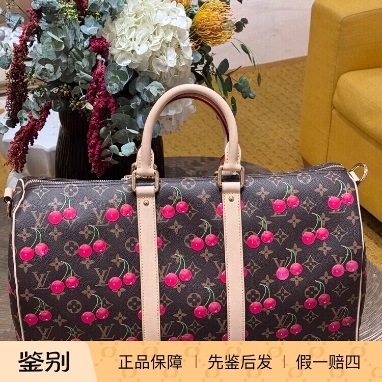奢店 2025新款 LV/路易威登 村上隆樱桃 KEEPALL 45 旅行袋M13764