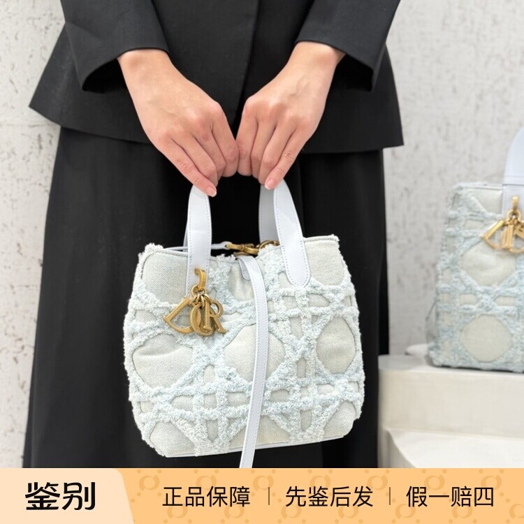 奢店代购 2026 新款正品 DIOR/迪奥 Toujours 仙女布面菜篮子手袋