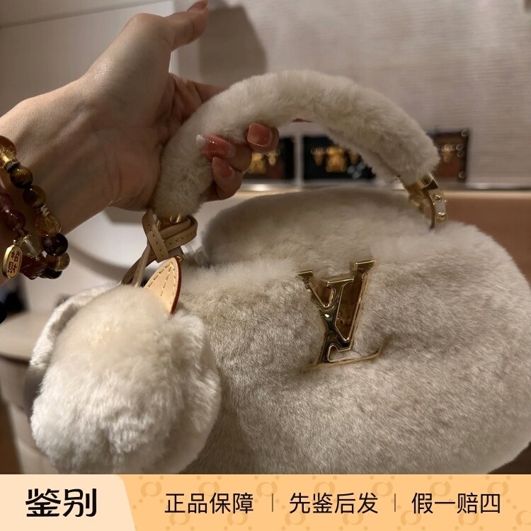 奢店 2025新款 LV/路易威登 CAPUSNOW 羊毛皮草千金风手袋 M26324