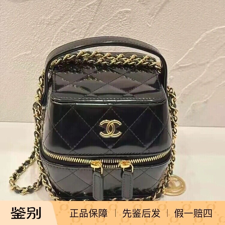 奢店代购 2025a新款正品 CHANEL/香奈儿 手工坊小牛皮链条化妆包