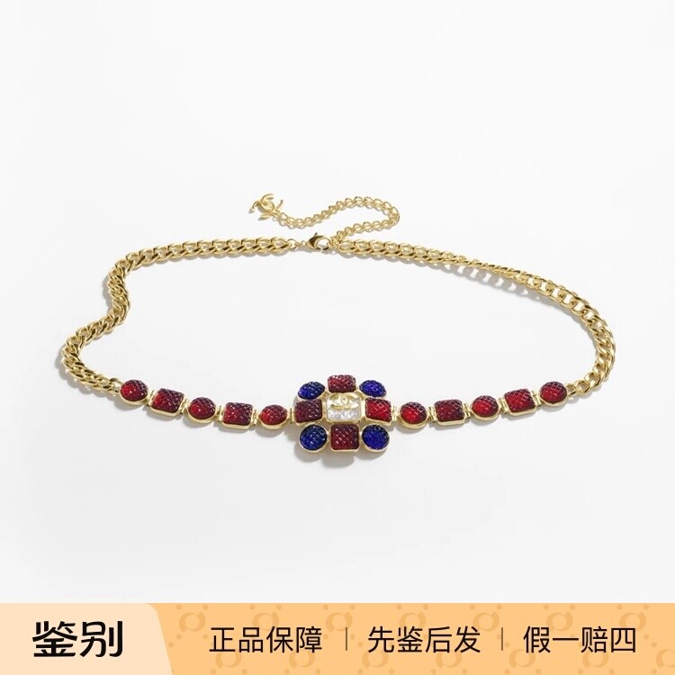新款 奢店代购 2024a 正品 CHANEL/香奈儿 限量宝石镶钻金属腰链