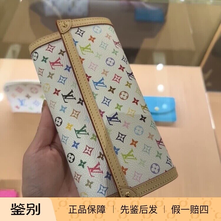 奢店 2025新款 LV/路易威登 村上隆经典白三彩翻盖钱包M13397
