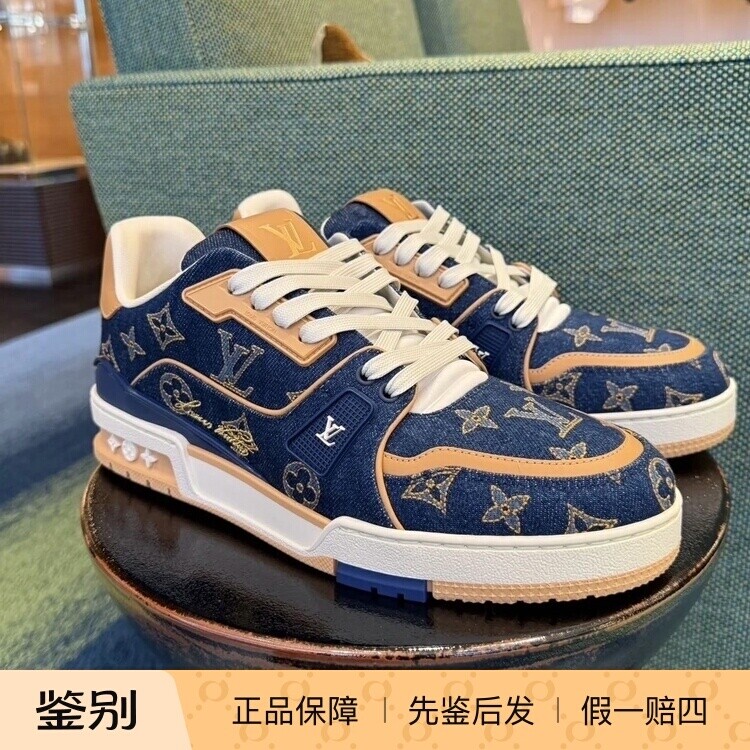 奢店2025新款LV/路易威登 TRAINER 牛仔印花运动鞋 1AJ360 1AJ340