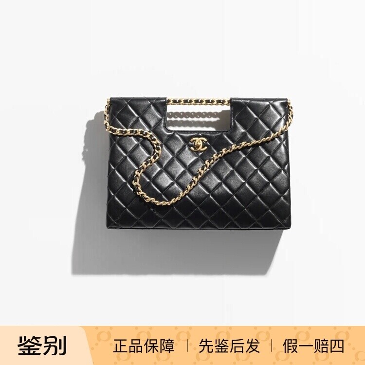 奢店代购 2025s 新款Chanel/香奈儿 抛光小羊皮菱格纹手提单肩包