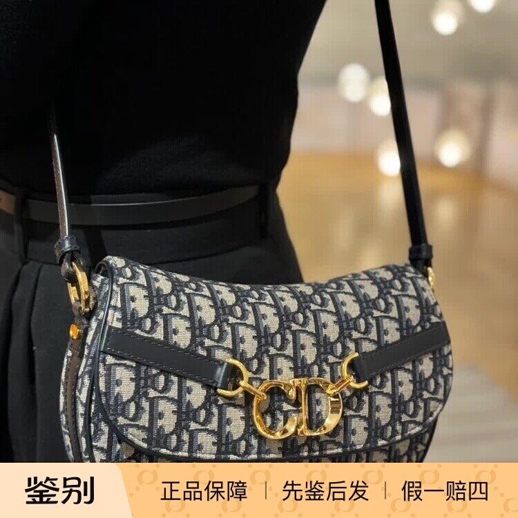 新款奢店代购 2024正品 DIOR/迪奥 小号CD Besace 马鞍单肩斜挎包