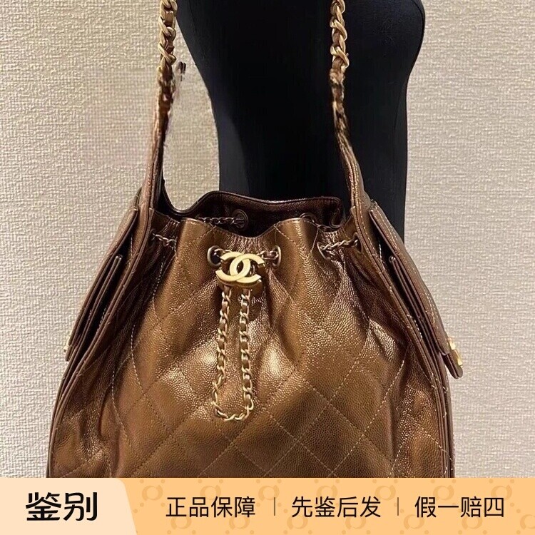 奢店代购 2025a 新款Chanel/香奈儿 25bag小号荔枝纹牛皮hobo手袋