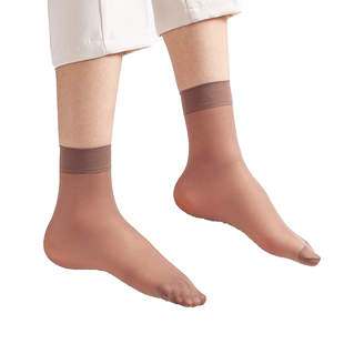 梦娜女短丝袜包芯丝弹力袜中筒超薄丝袜子透明性感隐形防勾丝10双